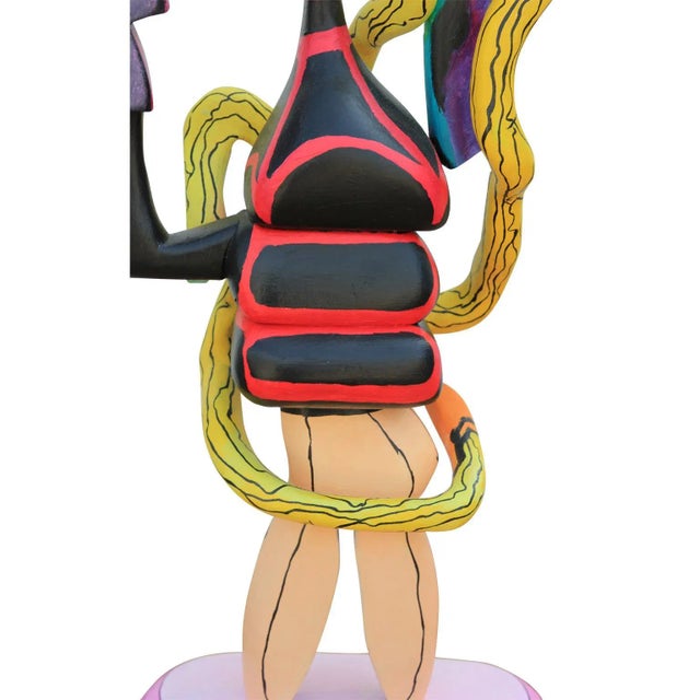 1990s Ida Rittenberg Kohlmeyer Tall Wooden Colorful Maquette Sculpture 1991 For Sale - Image 5 of 9