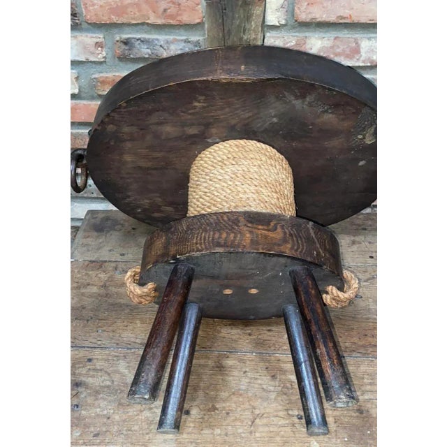 Mid-Century Wood & Rope Oval Gueridon Audoux Minet, Circa 1960 For Sale - Image 11 of 12