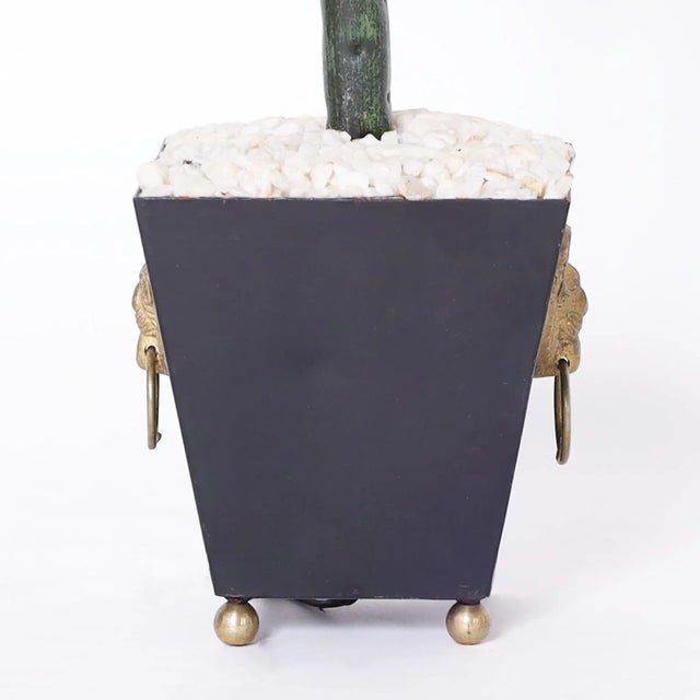 Mid 20th Century Pair of Palm Tree Table Lamps For Sale - Image 5 of 8