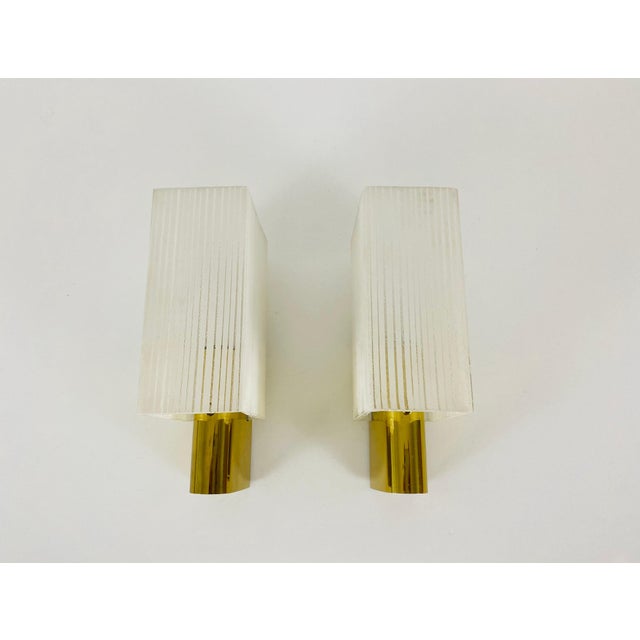 1960s Brass & Glass Sconces, 1960s, Germany - A Pair For Sale - Image 5 of 13