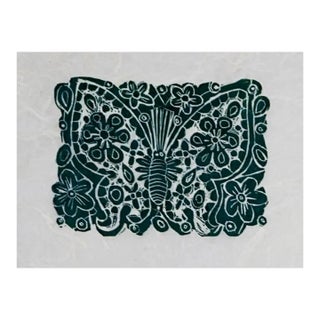 1990s Sara Messmer Butterfly Linocut For Sale
