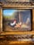 Late 20th Century Vintage Miniature Rooster & Hens Oil Painting in Ornate Gilt-Style Frame For Sale - Image 5 of 12