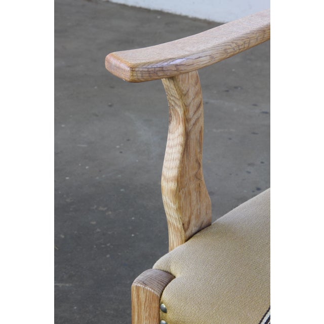 Vintage Danish Oak Brutalist Armchair in the style of Henning Kjærnulf, 1960s For Sale - Image 11 of 18