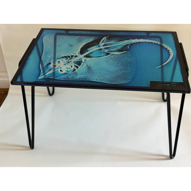 Xraydio 1 Razza Side Table in Glass and Black Raw Steel by Moroso for Diesel, 2010s, in Very Good conditions. Designed...