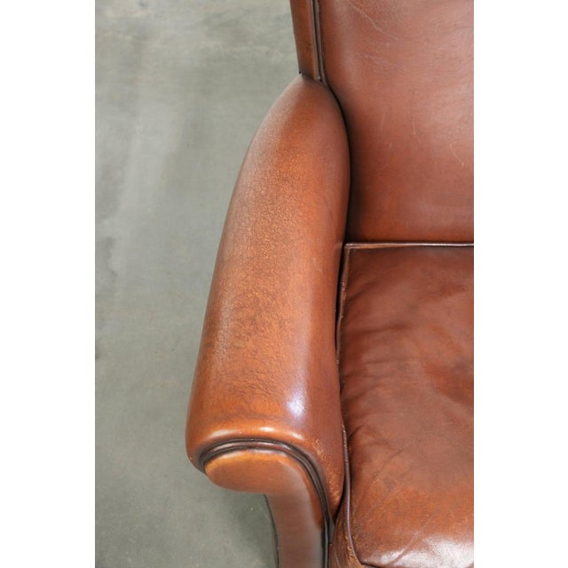 Animal Skin English Style Club Chair in Sheepskin Leather For Sale - Image 7 of 14
