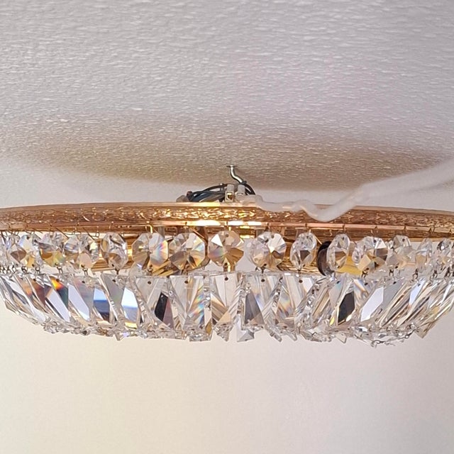 Vintage Ceiling Light in Brass and Lead Crystal from Palwa, Germany, 1960s For Sale - Image 10 of 18