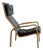 Lounge Chair in Birch and Black Leather attributed to Yngve Ekström for Swedese, 1970s For Sale