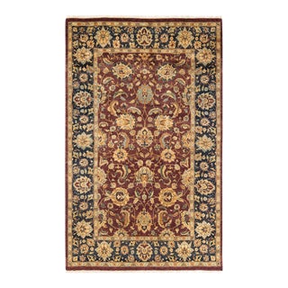 Mogul, One-of-a-Kind Hand-Knotted Area Rug in Red, 4' 7" x 7' 4" For Sale