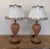 An exceptionally rare and sublimely feminine pair of vintage Murano art glass table lamps, attributed to Barovier & Toso,...