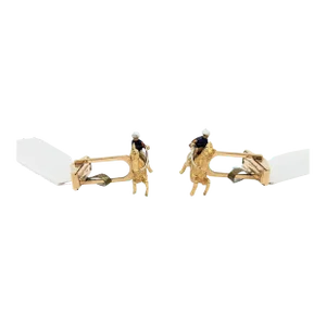 Horse Jockey Cufflinks in 14K Yellow Gold - A Pair