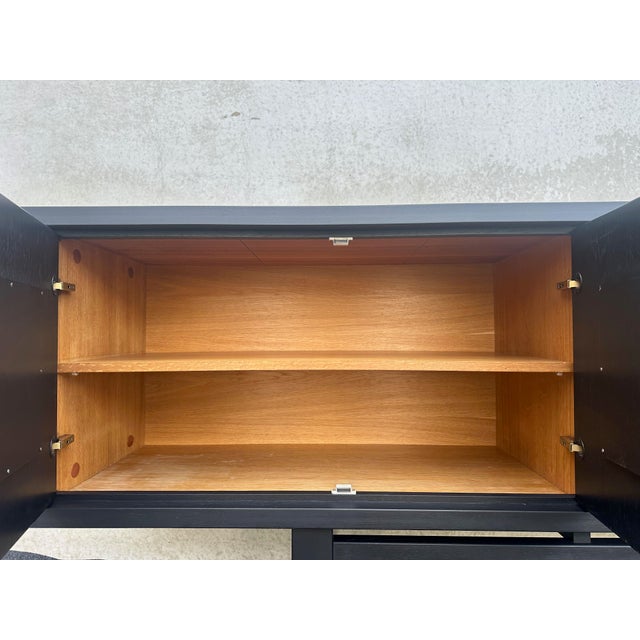 Black Vintage Brutalist Black Stained Oak Sideboard from De Coene, 1960s For Sale - Image 8 of 18