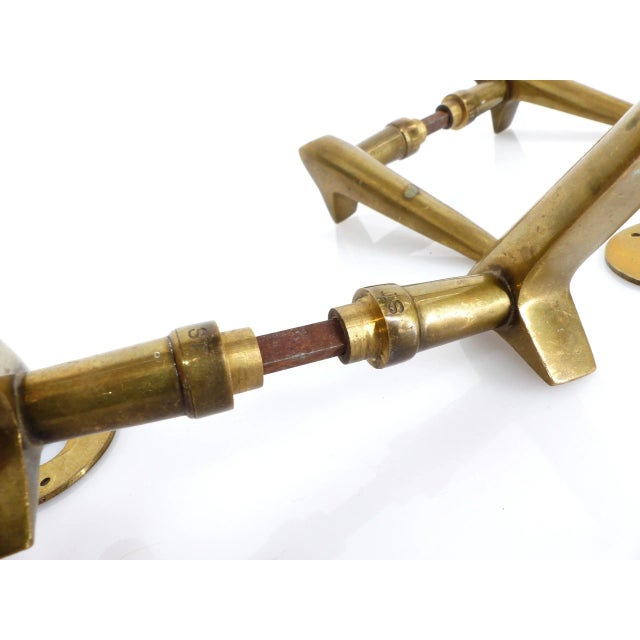 Modernist Brass Door Handles, 1950s-1960s, Set of 2 For Sale - Image 6 of 8