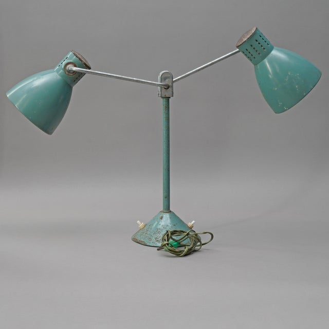 French Art Deco Double-Arm Office Desk Lamp from Jumo, 1940 For Sale - Image 6 of 6