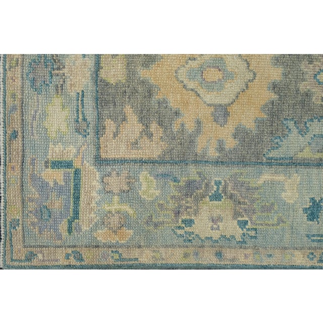 Turkish Oushak Runner Rug 2'9" x 9'5" #17211 For Sale In Houston - Image 6 of 8