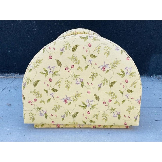 Wood Vintage 1960s Floral Upholstered Twin Bed, Hollywood Regency Style For Sale - Image 7 of 15