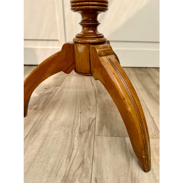 Antique Turned Wood Cheval Dressing Shaving Mirror With Pedestal Shelf For Sale - Image 10 of 14