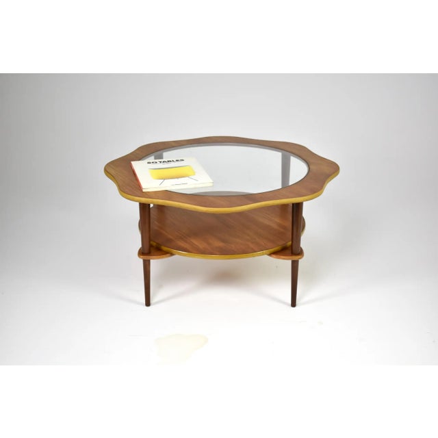 Organic Biomorphic Scalloped Teak and Glass Cocktail Table, Circa 1960 For Sale - Image 11 of 12