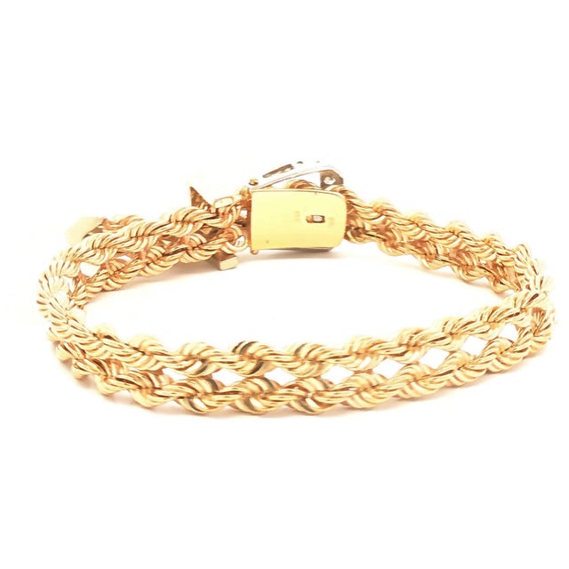 Vintage 1960s Adjustable Length 16 Diamond Buckle Bracelet For Sale - Image 4 of 4