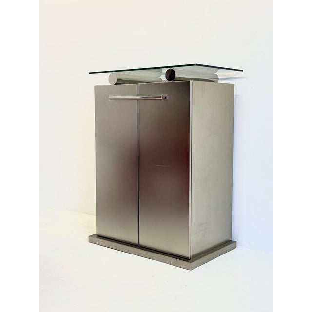 This stylish bar cabinet by Belgochrom from the 1980s is a beautiful example of postmodern design. The furniture combines...