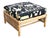 Contemporary McGuire Coastal Organic Modern Rattan Ottoman With Black & Ivory Cushion For Sale - Image 3 of 13