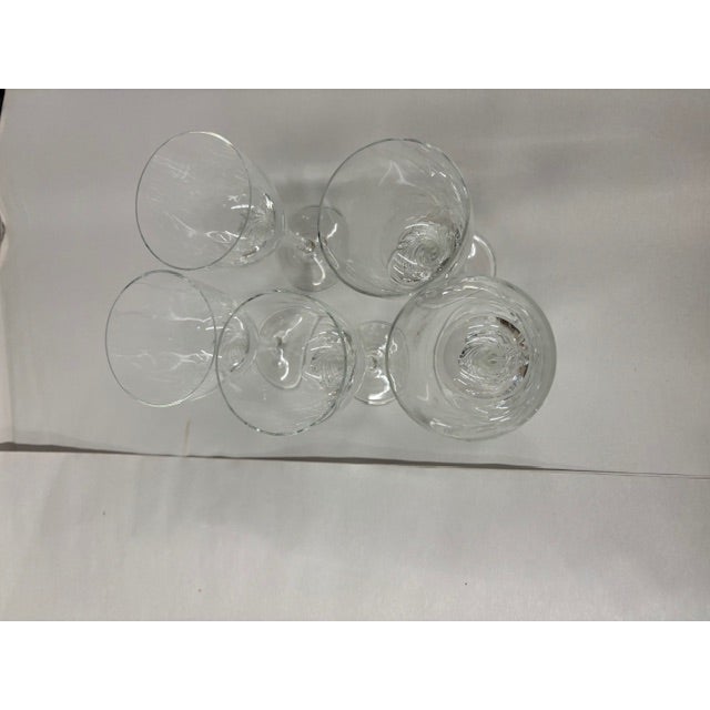 Set of Vintage Wine Glasses With Swirled Stems For Sale - Image 4 of 4
