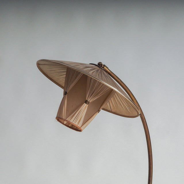 Vintage Floor Lamp with Pleated Shade, 1950s For Sale - Image 16 of 17