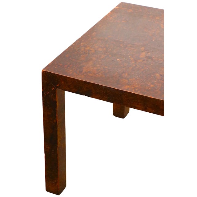 Brutalist Formica Faux Tortouse Shell Parsons Style Coffee Table C 1970's For Sale - Image 10 of 13