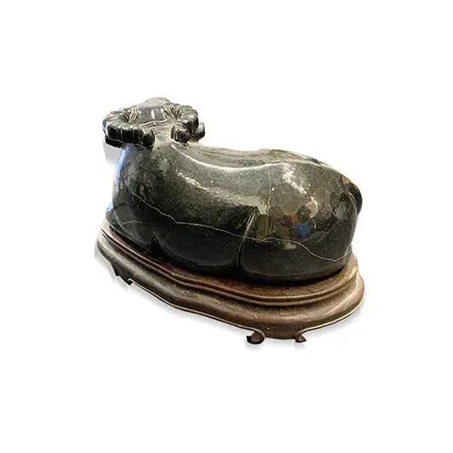 1960s Asian Black Stone Buffalo Statue For Sale - Image 4 of 7