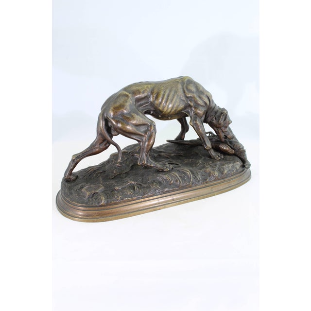 Image of Jules Moigniez Bronze Sculpture of a Pointer and Pheasant, 19th Century Jules Moigniez Bronze Sculpture of a...