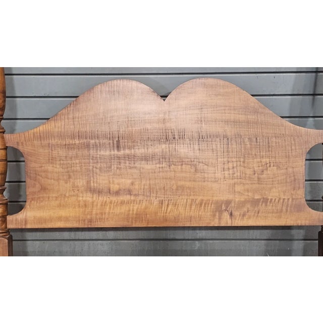 Late 20th Century Tiger Maple Four Poster, Canopy Single Bed Benchmade Leonard's of Massachusetts For Sale In Cleveland - Image 6 of 7