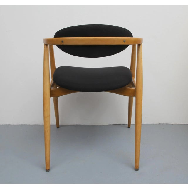 Black and Light Beech Armchair, 1960s For Sale - Image 3 of 13