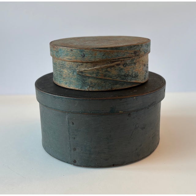 Antique 19th Century Original Condition Kitchen Pantry Box in Deep Blue Color For Sale - Image 11 of 11