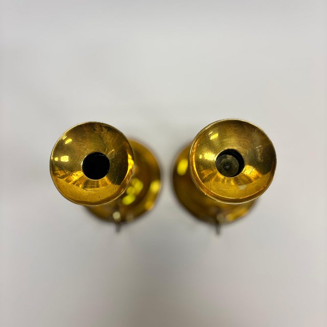 Pair of Victorian English Brass Chambersticks For Sale - Image 11 of 18