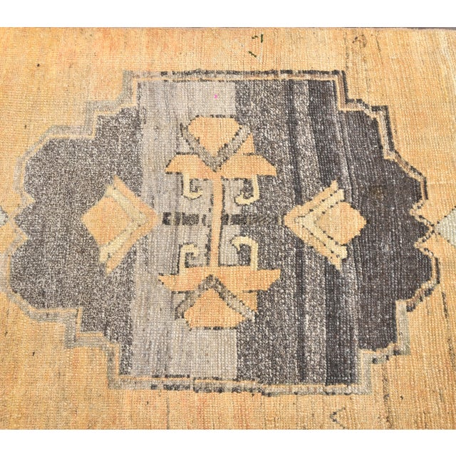 Orange 2'6x9'4 Vintage Orange Geometric Orange Hand-Knotted Runner For Sale - Image 8 of 9