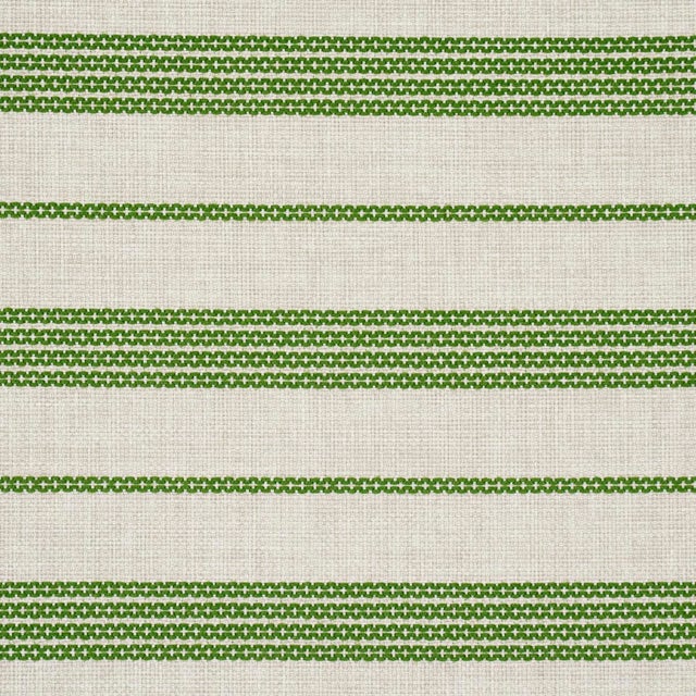 Schumacher SAMPLE - Schumacher Serra Mesa Indoor/Outdoor Stripe Fabric In Verde For Sale - Image 4 of 4