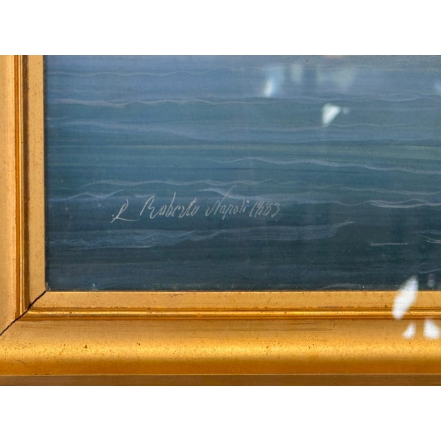 Painting of a 19th C. Yacht in the Bay of Naples For Sale - Image 4 of 7