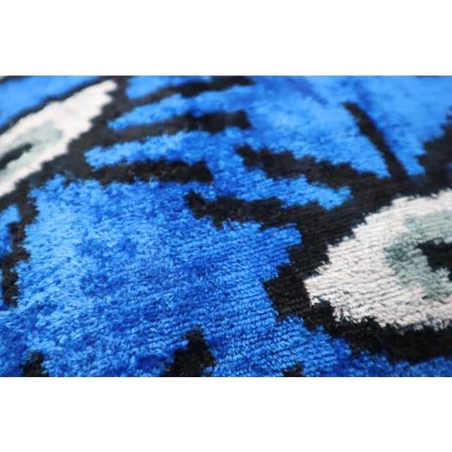 Contemporary Handmade Velvet Evil Eye Good Luck Throw Pillow & Down Feather Insert For Sale - Image 4 of 8