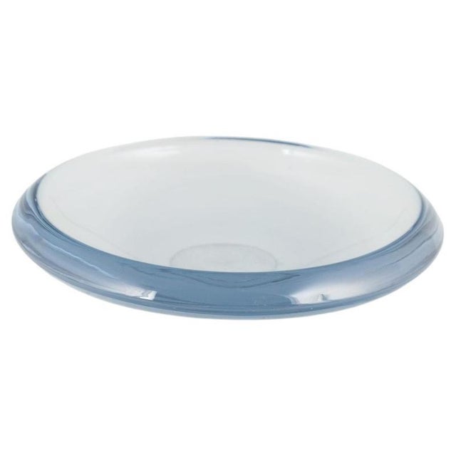 1970s Scandinavian Round Bowl in Light Blue Glass, 1970s For Sale - Image 5 of 5