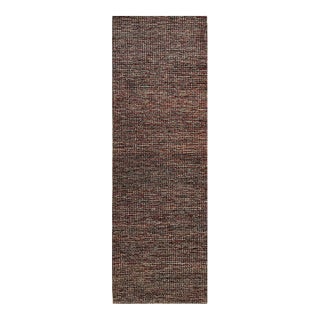 Handmade Modern Wool Runner. 03'01" X 10'02" For Sale