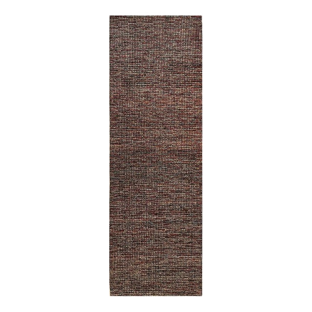 Handmade Modern Wool Runner. 03'01" X 10'02" For Sale