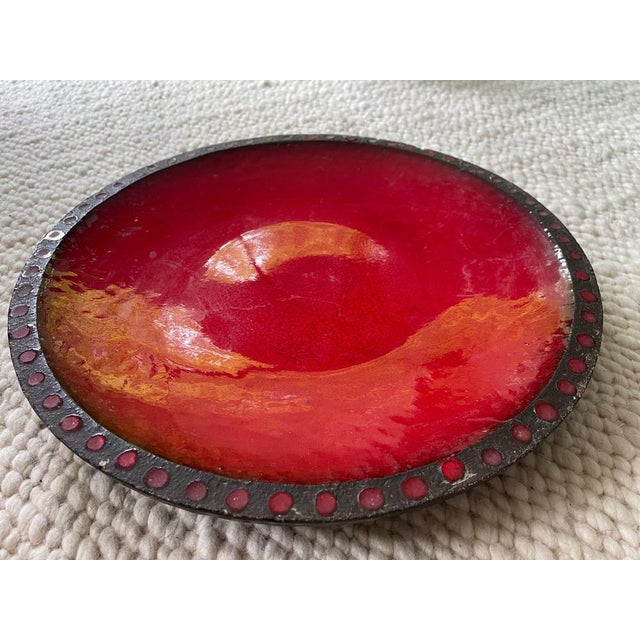 Red Plate in Red Ceramic, 1960 For Sale - Image 8 of 12