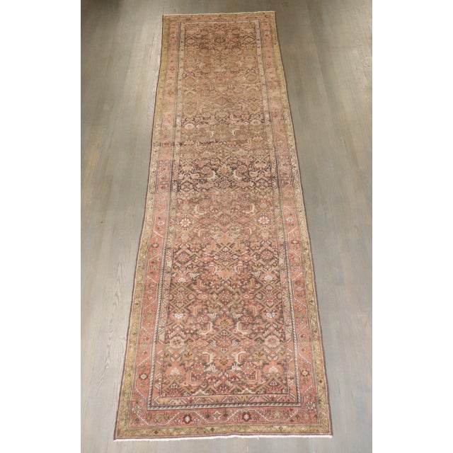 Early 20th Century Brown Persian Malayer Runner - 3'3" x 13'1" For Sale - Image 4 of 7