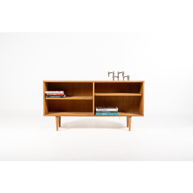 Vintage Danish Low Oak Bookcase, 1960s For Sale - Image 10 of 10