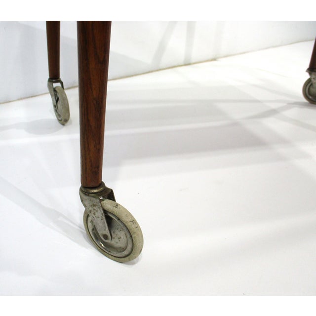 Yngve Ekstrom Teak Rolling Bar Cart Sweden For Sale - Image 9 of 11