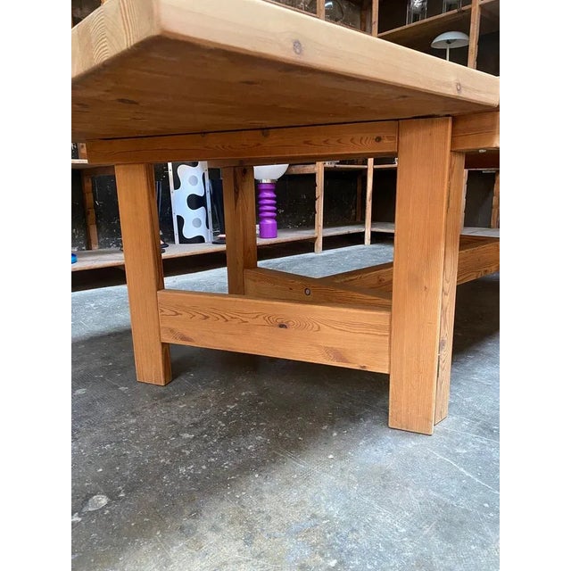 Danish Pitch Pine Extendable Table attributed to Tage Poulsen for GM Möbler, 1970s For Sale - Image 6 of 8