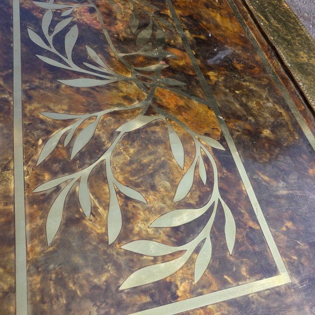 Mid 20th Century Acid Etched Brass Coffee Table Attributed to Bernhard Rohne For Sale - Image 9 of 10