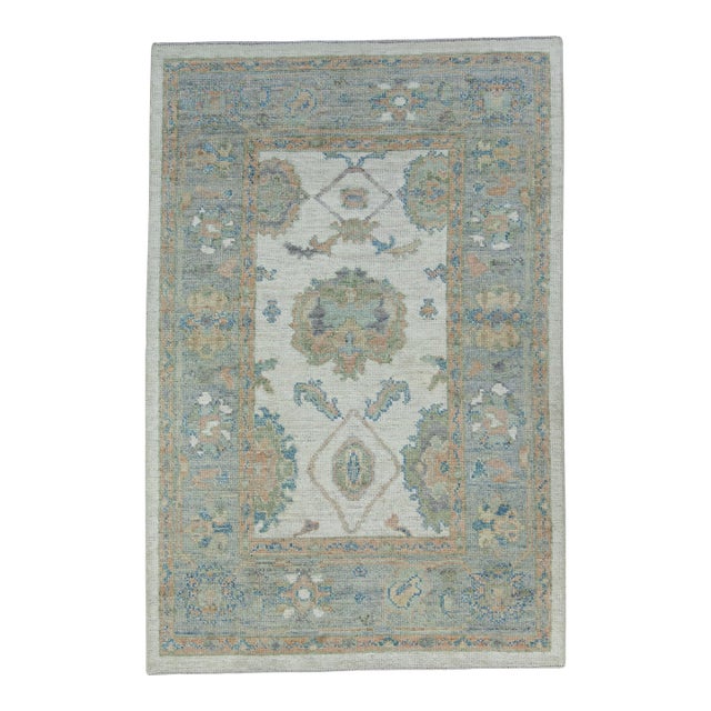 Turkish Oushak Rug 3'11" x 5'10" #17899 For Sale