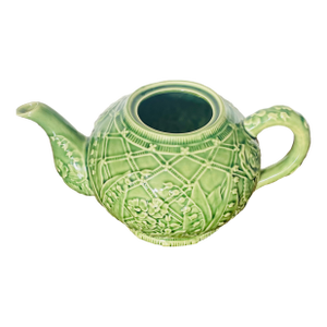 T1960s iffany & Co Portugal Green Majolica Tea Pot