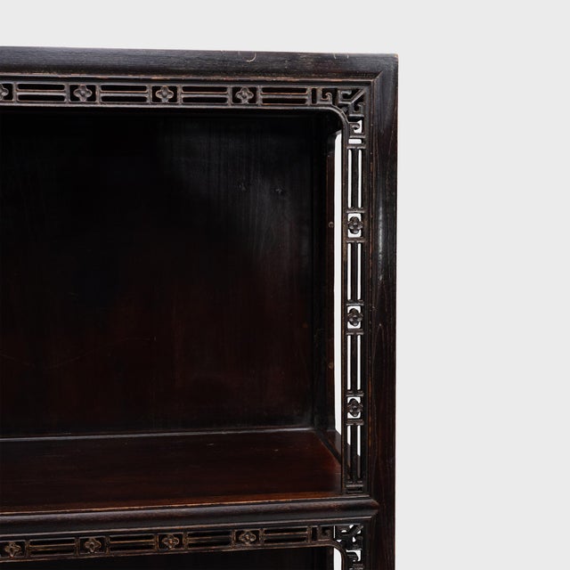 Chinese Antique Chinese Floral Fretwork Shelf, 19th Century For Sale - Image 3 of 5