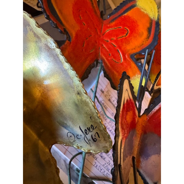 Signed 1967 Curtis Jeré Enameled Butterfly Wall Sculpture for Artisan House For Sale In Houston - Image 6 of 9